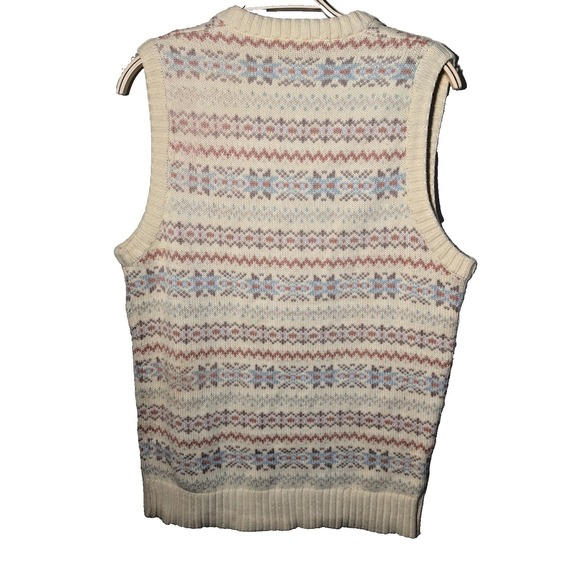 Vintage James River Traders Sweater Vest Woman's Medium Yellow Multicolor Knit - Picture 2 of 4